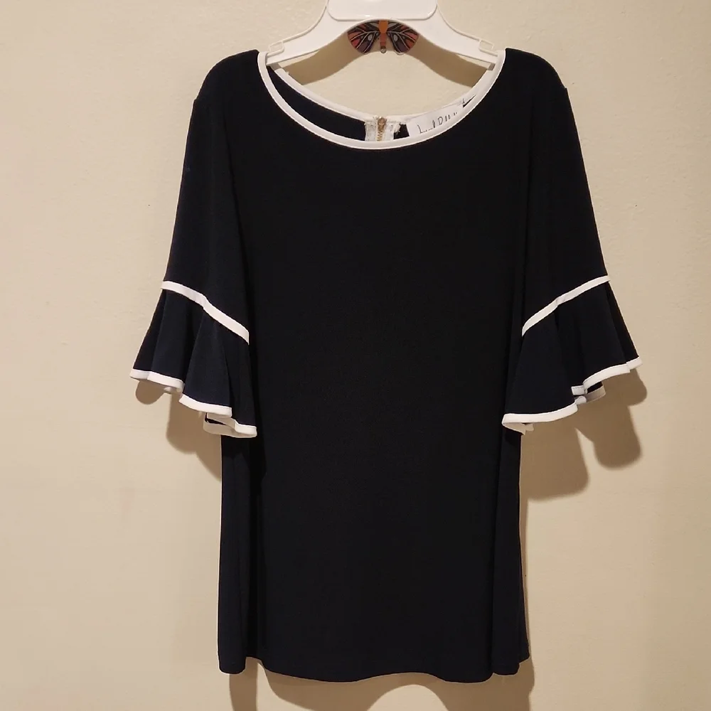 ❤️ JOSEPH RIBKOFF RUFFLE SLEEVE TOP, 8 - Picture 2 of 9